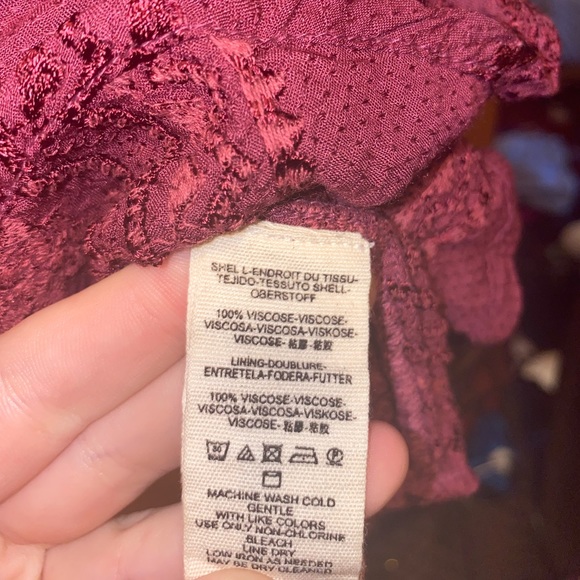 Free People Maroon Embroidered Tank - Picture 6 of 6